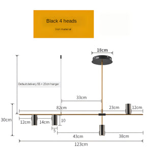 Zain - Modern Multi Light Cross Bar Gold Ceiling Light Chandelier