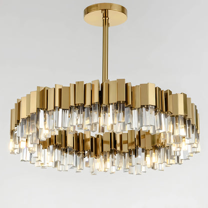 Aileen - Modern Gold Stainless Steel Crystal Round Chandelier