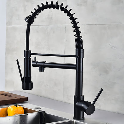 Edgar - Spring Pull Down Hot/Cold Water Mixer Crane Tap with Dual Spout