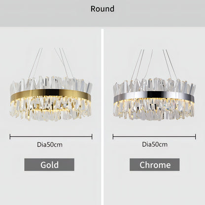 Johan - Up/Down Crystal Glass Round Hanging Ceiling Light Chandelier