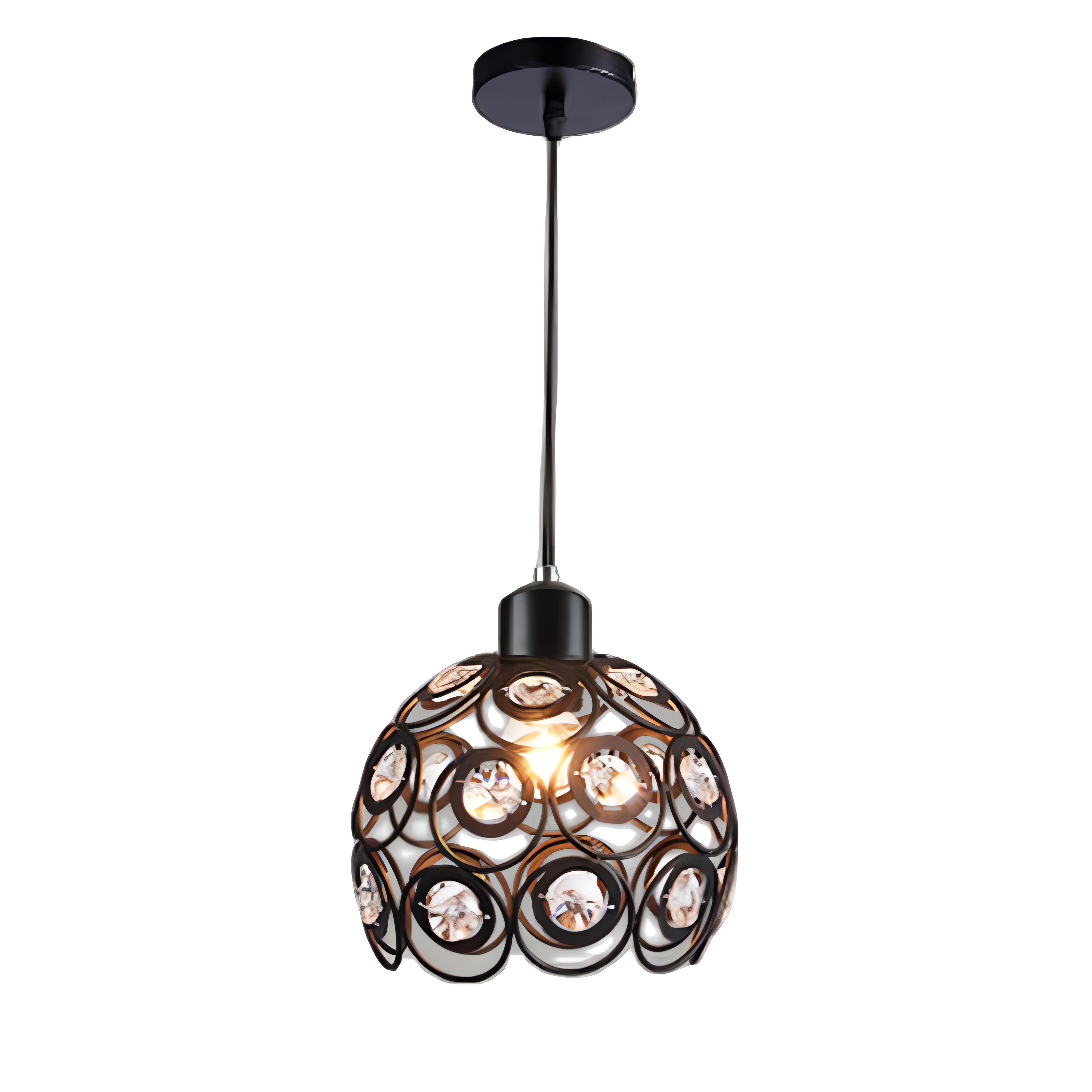 Douglas - Round Flower Hanging Glass Pendant Ceiling Light
