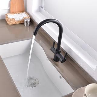 Leonidas - Deck Mounted Hot/Cold Mixer Dual Handle Tap