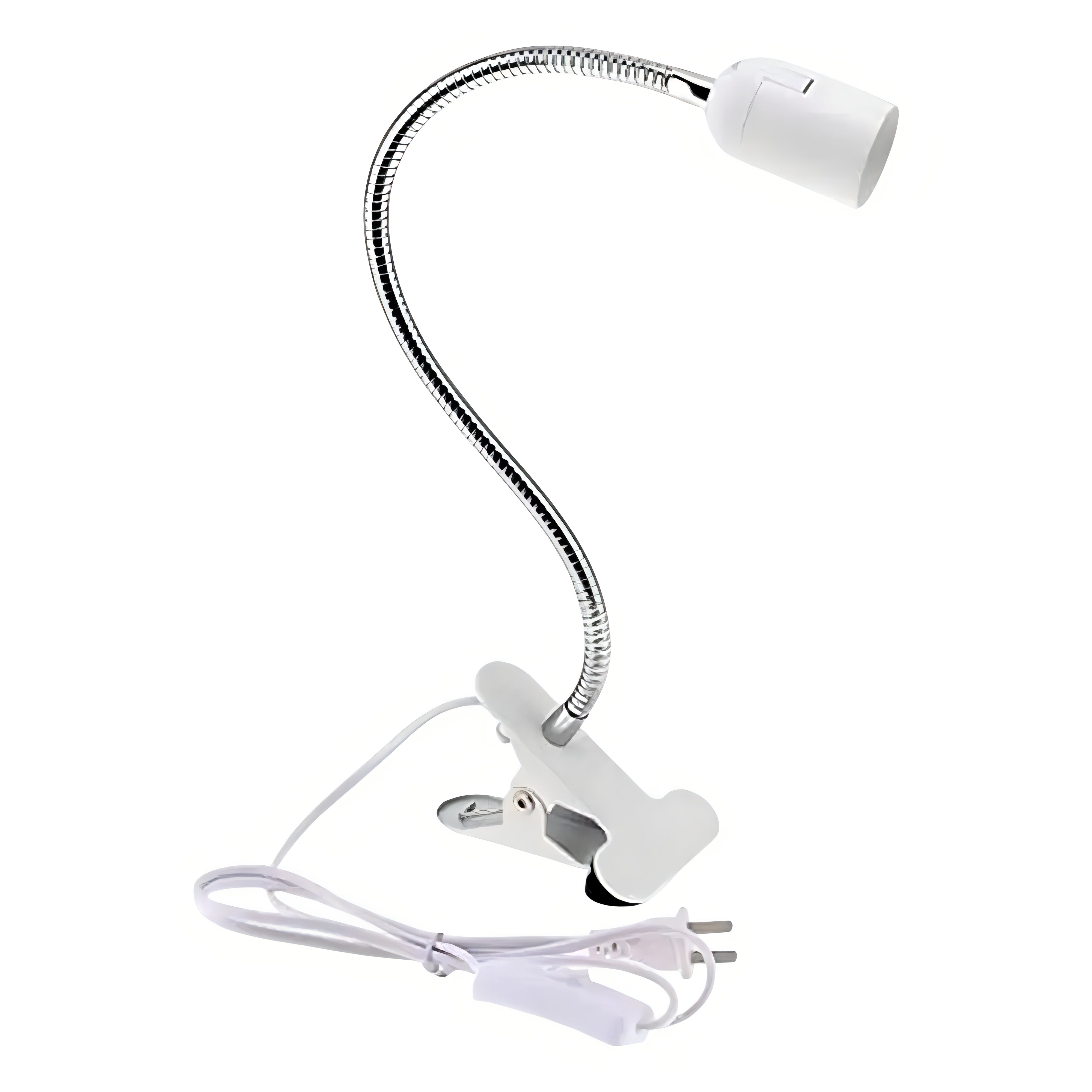 Cardoza - Black White Plug in Clip, Screw Bulb Desk Light with On/Off Switch