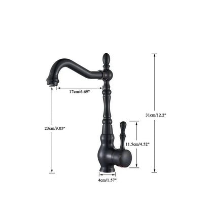 Custer - Rotatable Antique Single Handle Hot & Cold Mixer Kitchen Tap