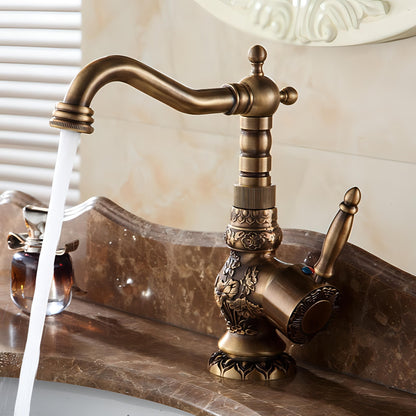 Osiris - Antique Brass Rotating Single Lever Mixer Basin Tap
