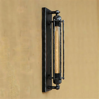 Alfonso - Vintage Black Rustic Wall Light With Filament Bulb