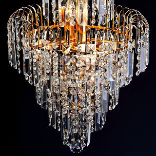 Gustavo - Crystal Shaped Glass Multi-Tier Round Ceiling Light Chandelier