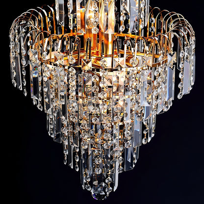 Gustavo - Crystal Shaped Glass Multi-Tier Round Ceiling Light Chandelier
