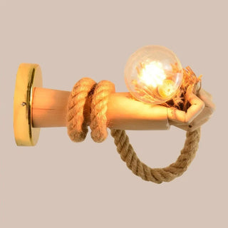 Iride - Abstract Gold Hand Hemp Rope Wall Light