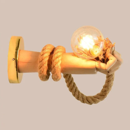 Iride - Abstract Gold Hand Hemp Rope Wall Light