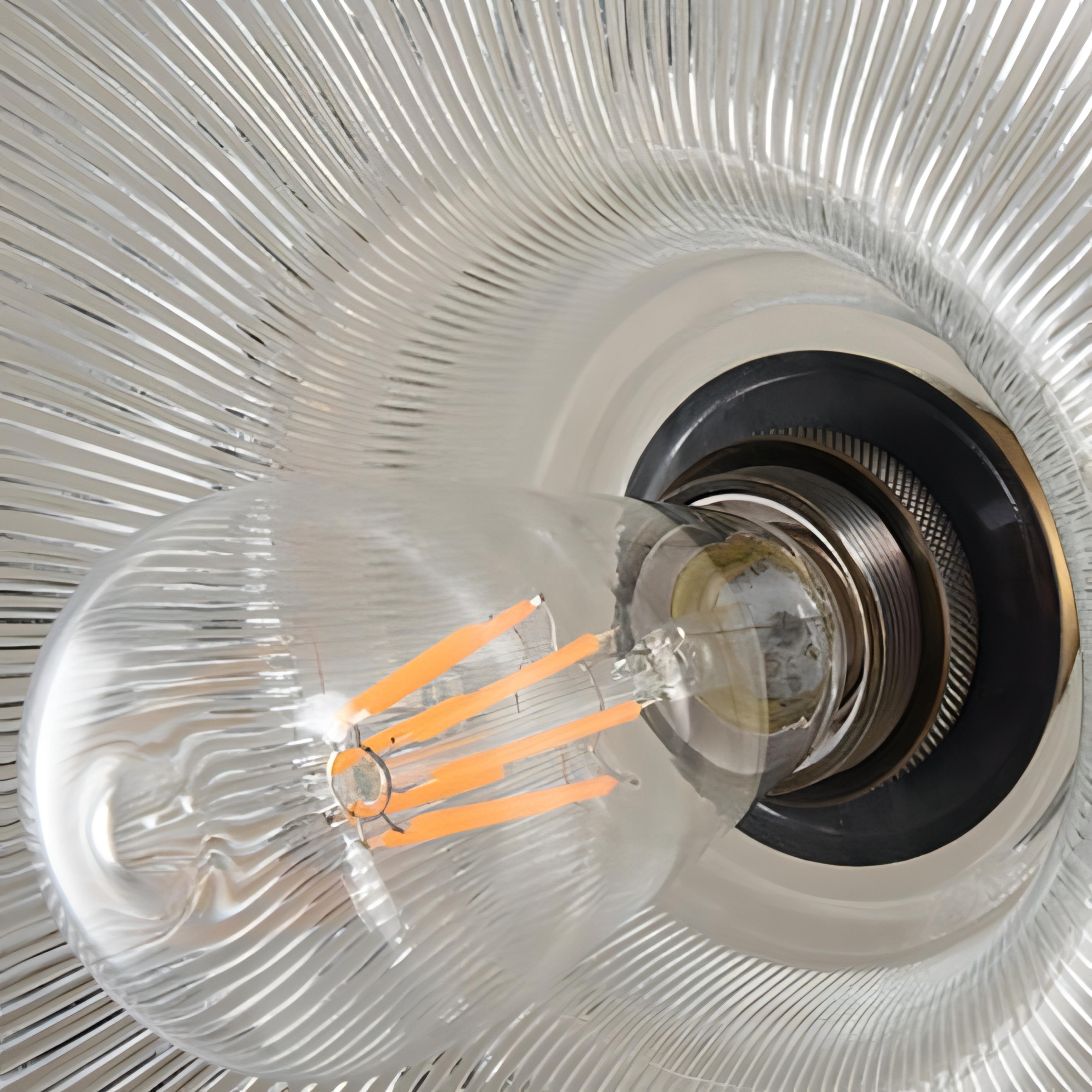 Jakai - American Vintage Stripe Patterned Glass Round Pendant Ceiling Light