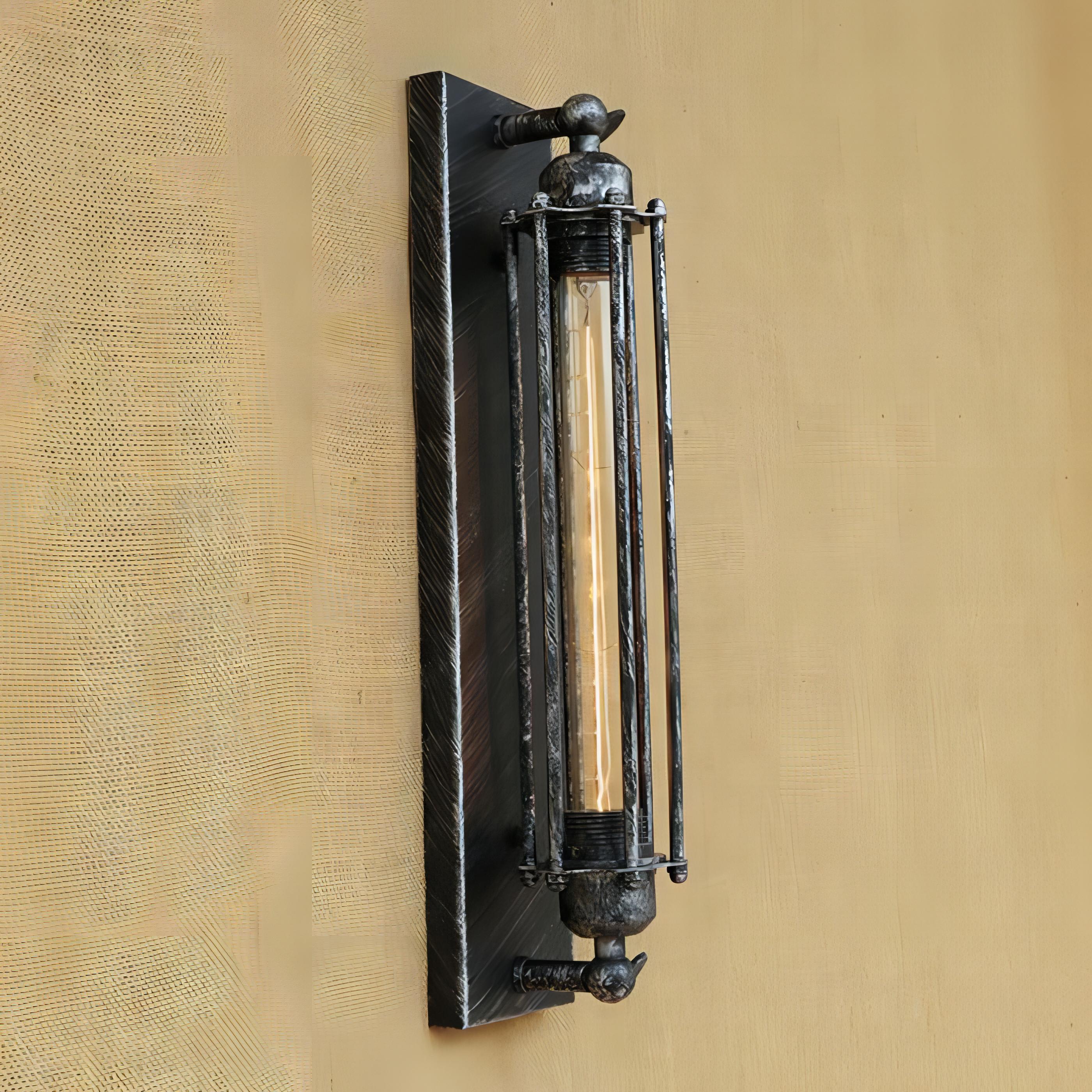 Alfonso - Vintage Black Rustic Wall Light With Filament Bulb