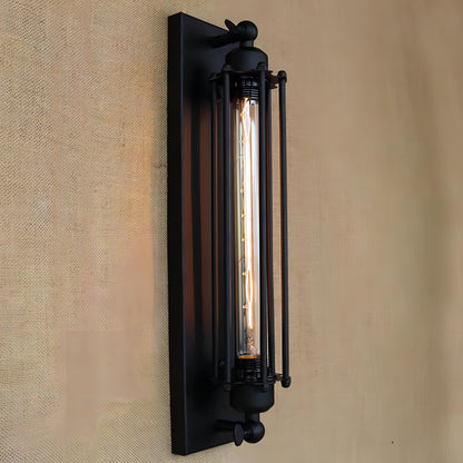 Alfonso - Vintage Black Rustic Wall Light With Filament Bulb