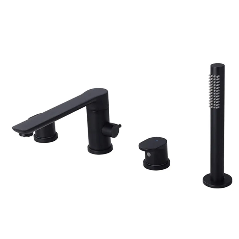 Verania - Modern 4 Piece Bathtub Tap Set with Handheld Shower