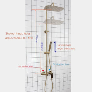 Benavides - Dual Handle Rain Shower Set with Wall Mounted Water Mixer