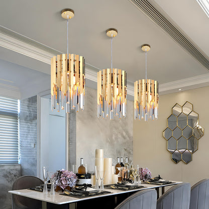 Coleson - Round Gold Crystal Hanging Ceiling Chandelier