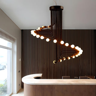 Meritt - Modern Round Multi-Bulb Light Spiral Ceiling Chandelier