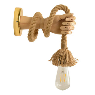 Iride - Abstract Gold Hand Hemp Rope Wall Light