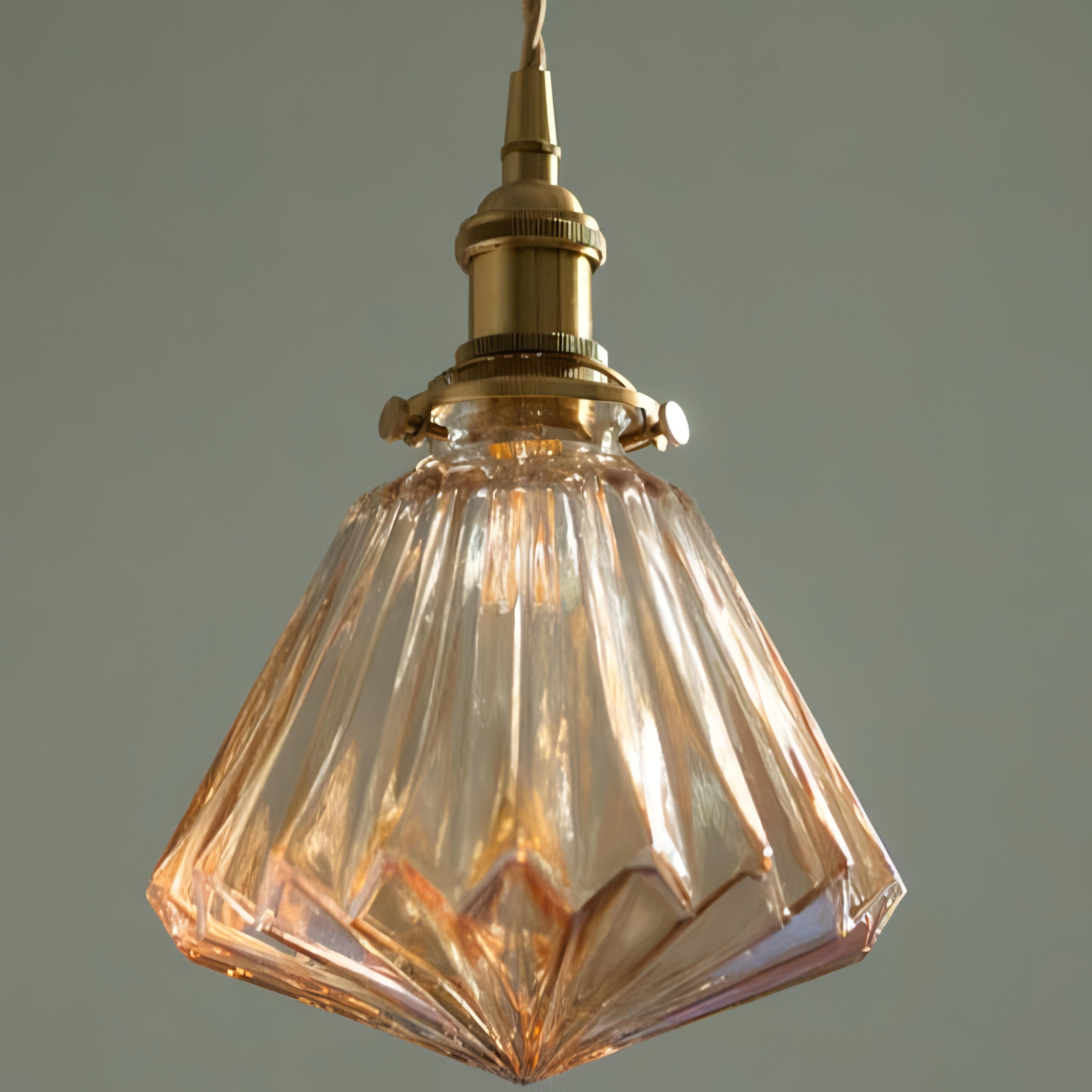 Zechariah - Cone Patterned Glass Pendant Ceiling Light