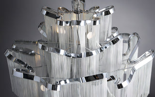 Amaya - Modern Round Tiered Tassel Chain Ceiling Light Chandelier