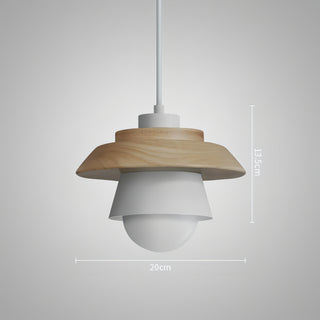 Reign - Nordic Wood Hanging Round Coloured Shade Pendant Ceiling Light