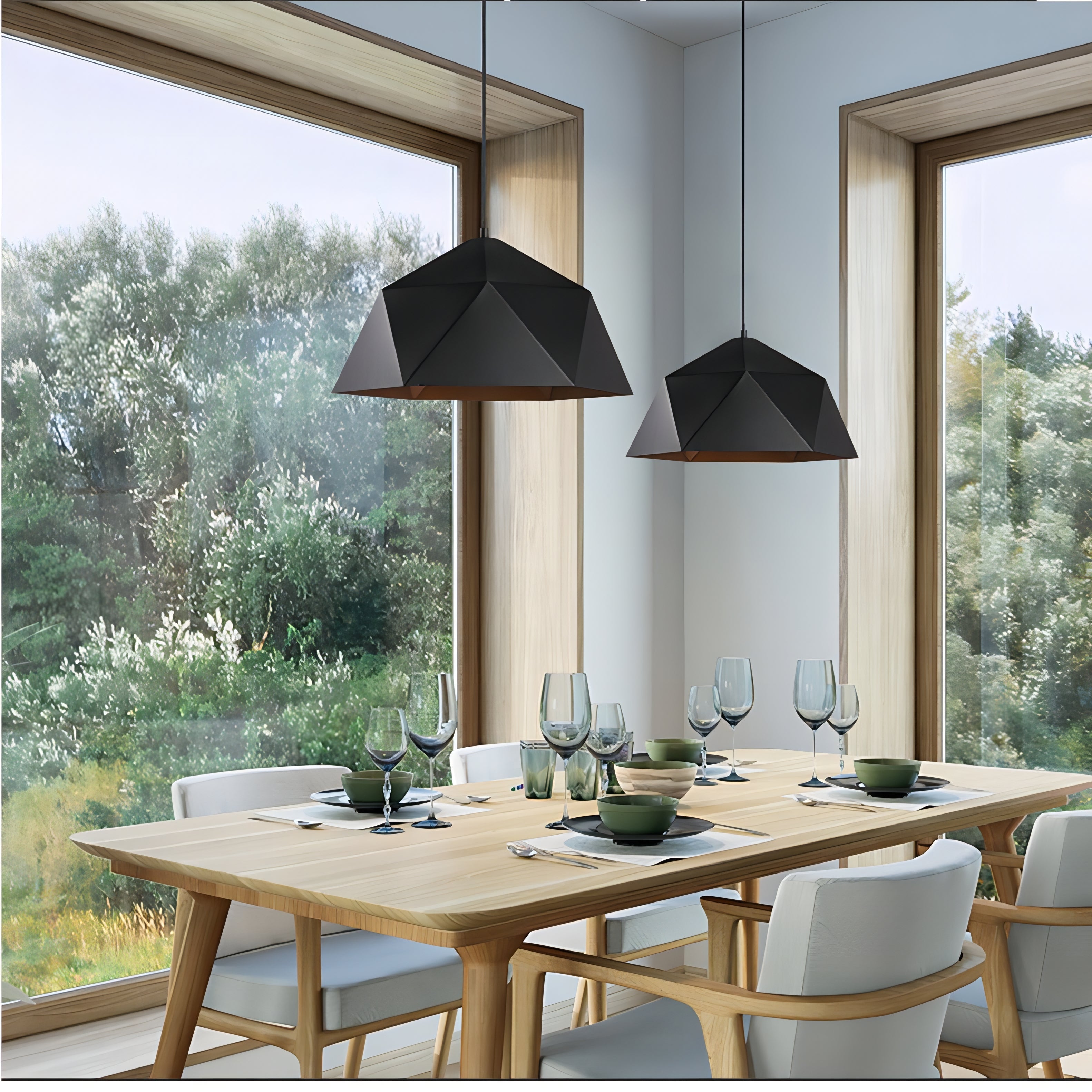 Makai  - Hanging Geodesic Dome Multi Edge Pendant Ceiling Light