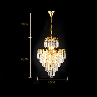 Gustavo - Crystal Shaped Glass Multi-Tier Round Ceiling Light Chandelier