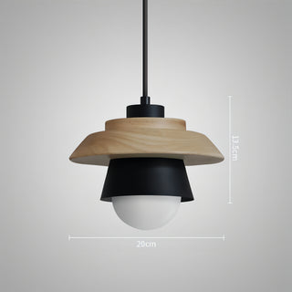 Reign - Nordic Wood Hanging Round Coloured Shade Pendant Ceiling Light