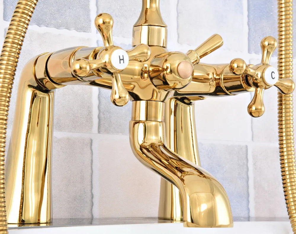 Elaina - Vintage Brass Bathtub Shower Tap Set