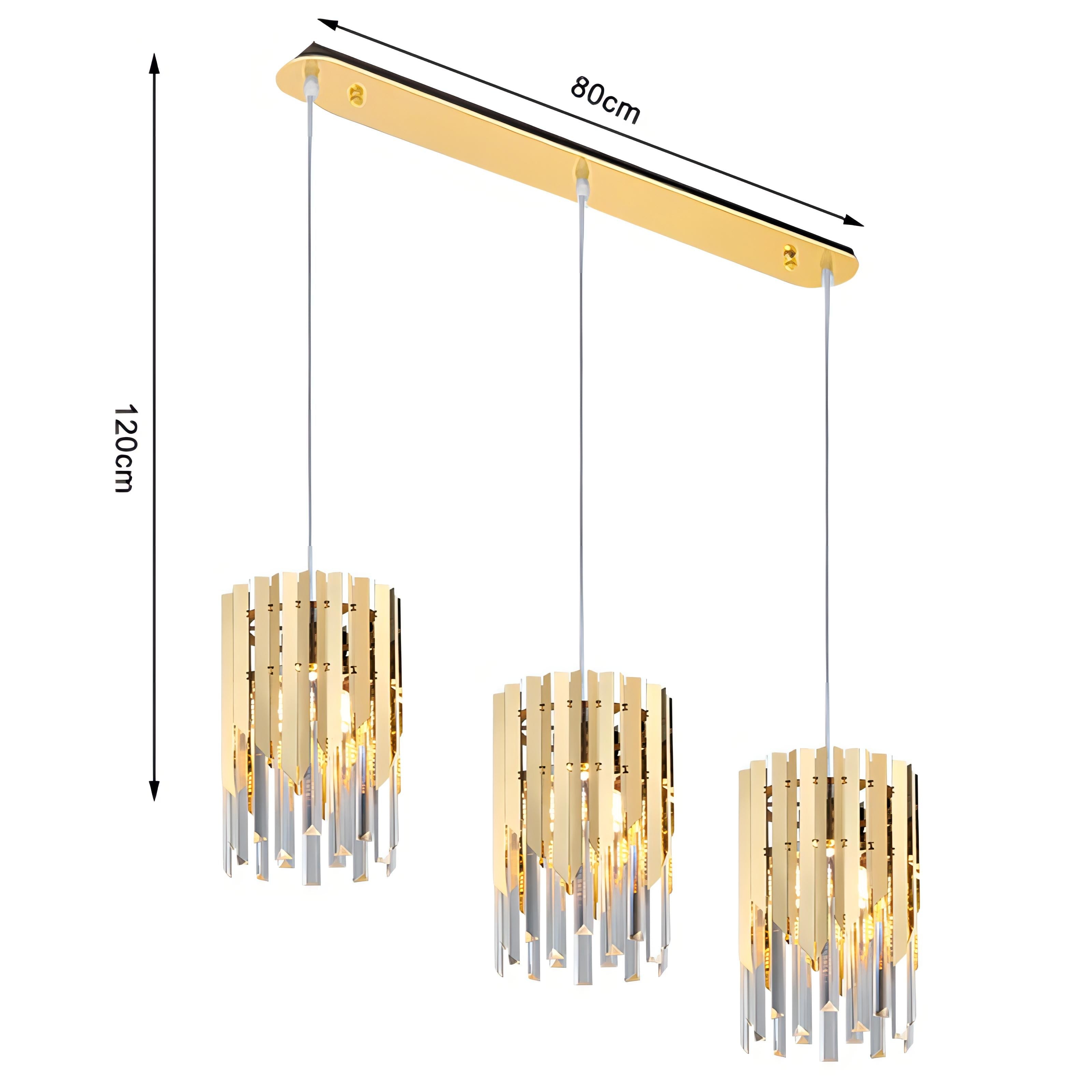 Coleson - Round Gold Crystal Hanging Ceiling Chandelier