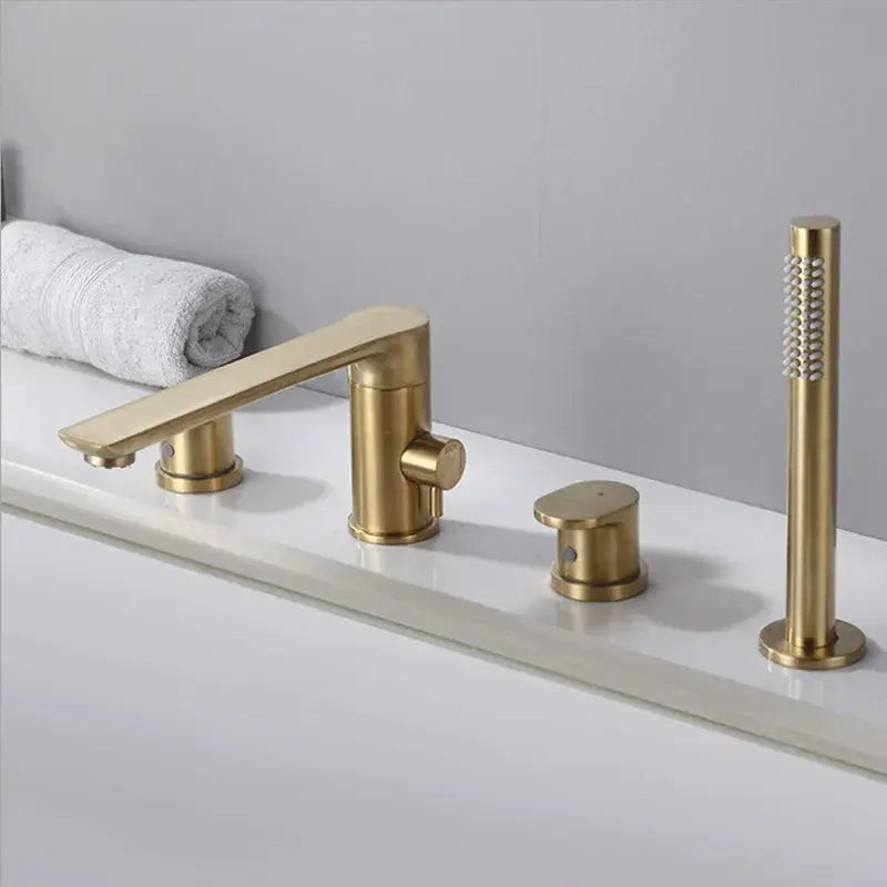 Verania - Modern 4 Piece Bathtub Tap Set with Handheld Shower