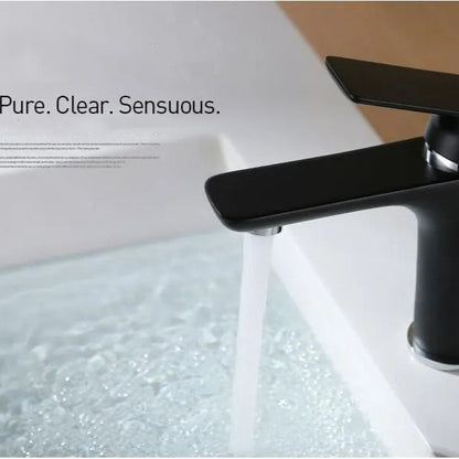 Mykala - Modern Single Handle Deck Mounted Bathroom Sink Faucet