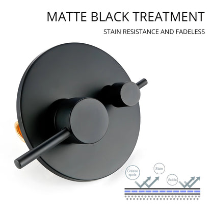 Gilmore - Modern Brass 8" Rainfall Head Wall Mounted Shower Set