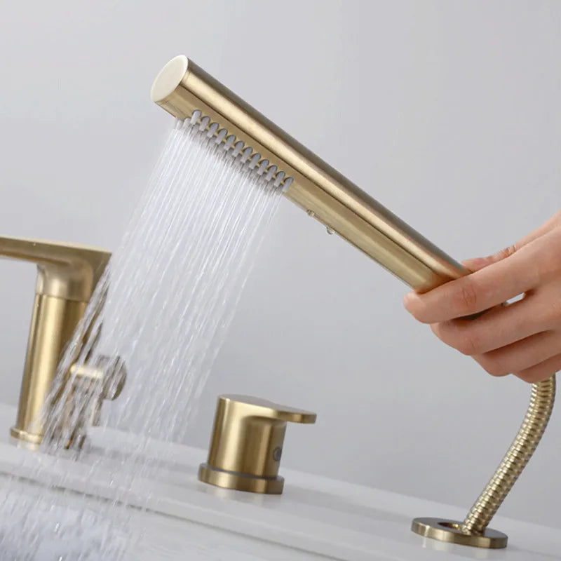 Verania - Modern 4 Piece Bathtub Tap Set with Handheld Shower