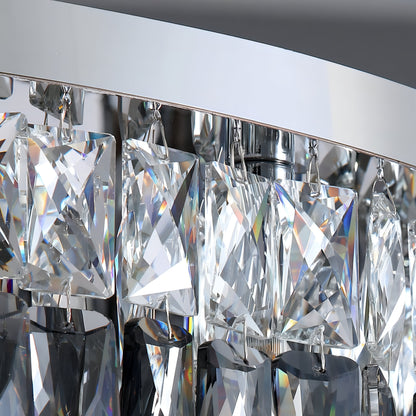 Ander - Silver Round Coloured Hanging Glass Recessed Ceiling Light Chandelier