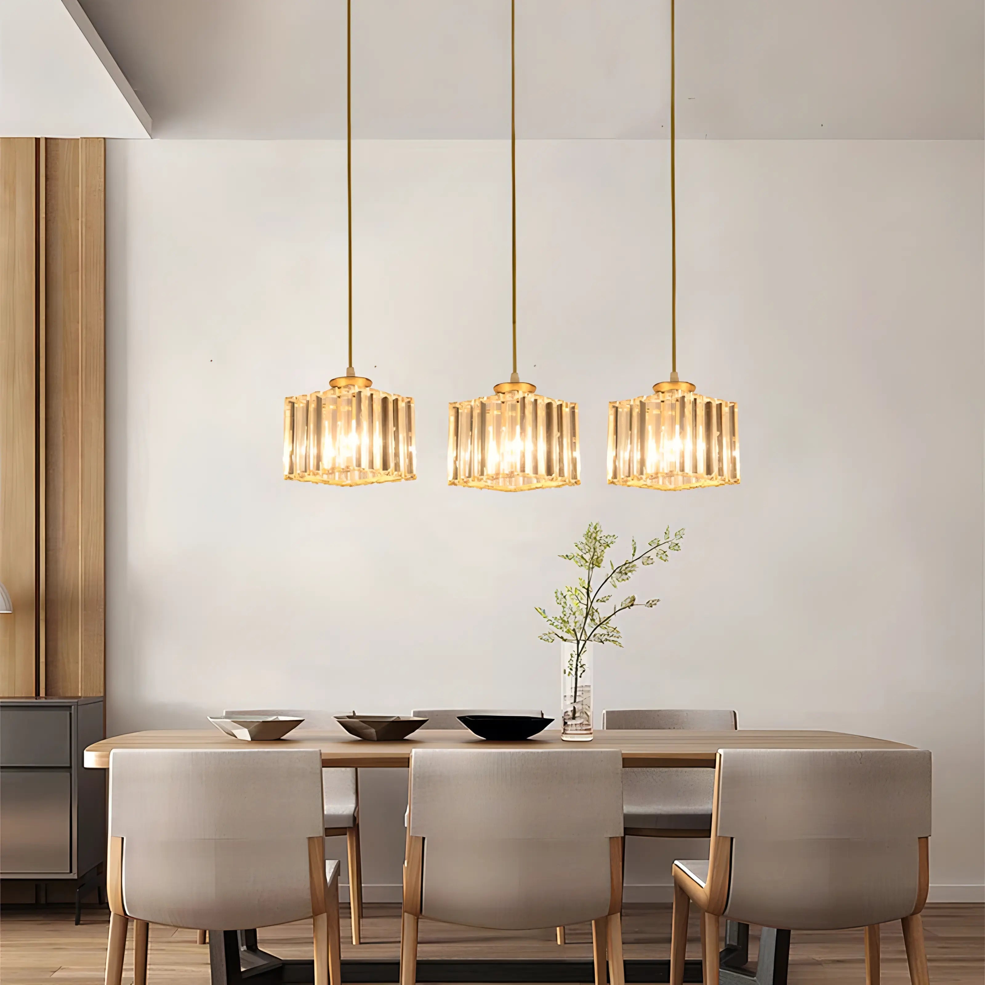 Samantha - Hanging LED Patterned Glass Pendant Light