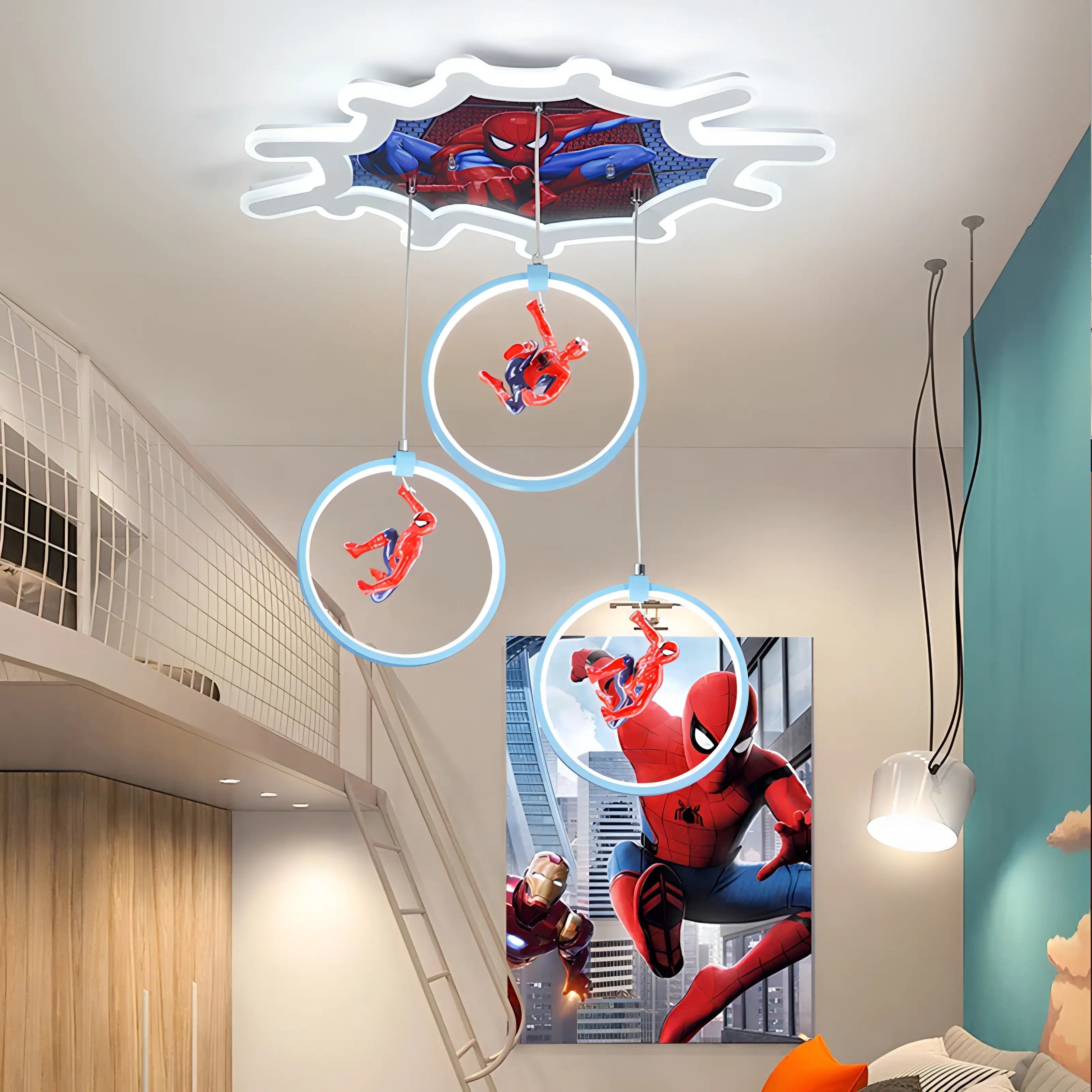 Devlin - Spider Man LED Cob-Web Children's Ceiling Light