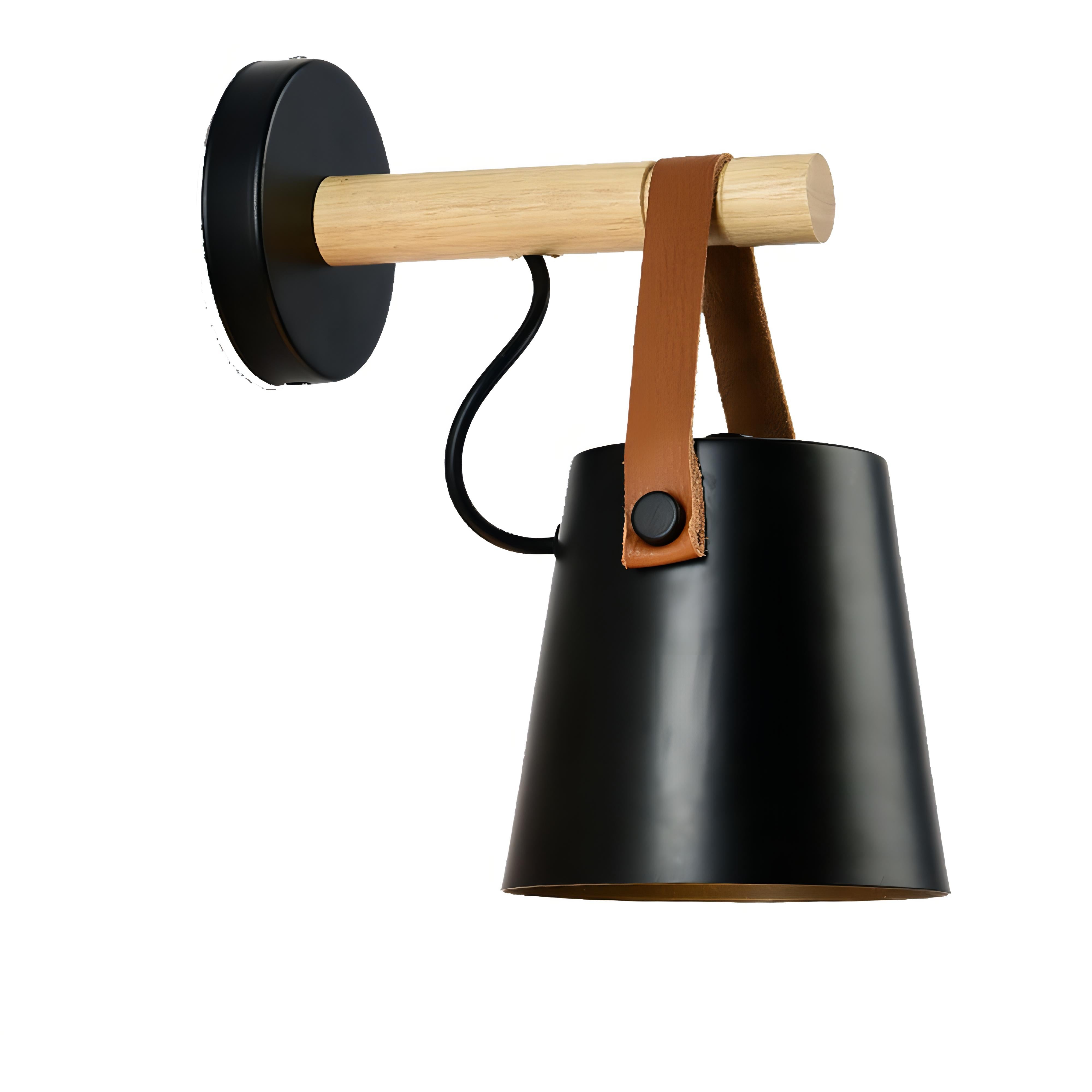 Jadiel - Wooden Arm Modern Strap Hanging Wall Light