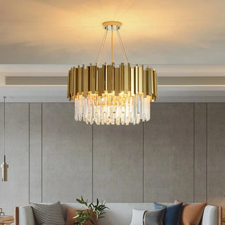 Odessa - Modern Round Gold Crystal Glass Ceiling Light Chandelier