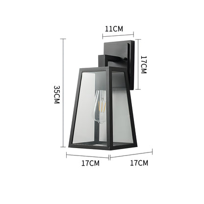 Belar - Glass Black Caged Bulb Outdoor Wall Light