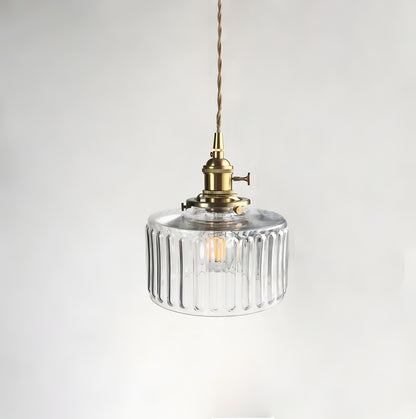 Harley - Patterned Glass Round Pendant Hanging Ceiling Light
