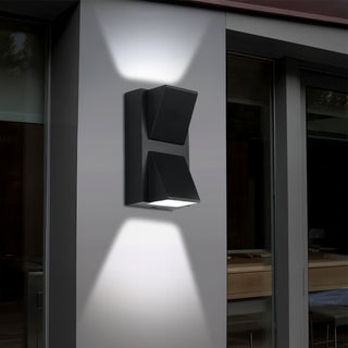 Banks - Dual Head Up/Down Black LED Outdoor Wall Light