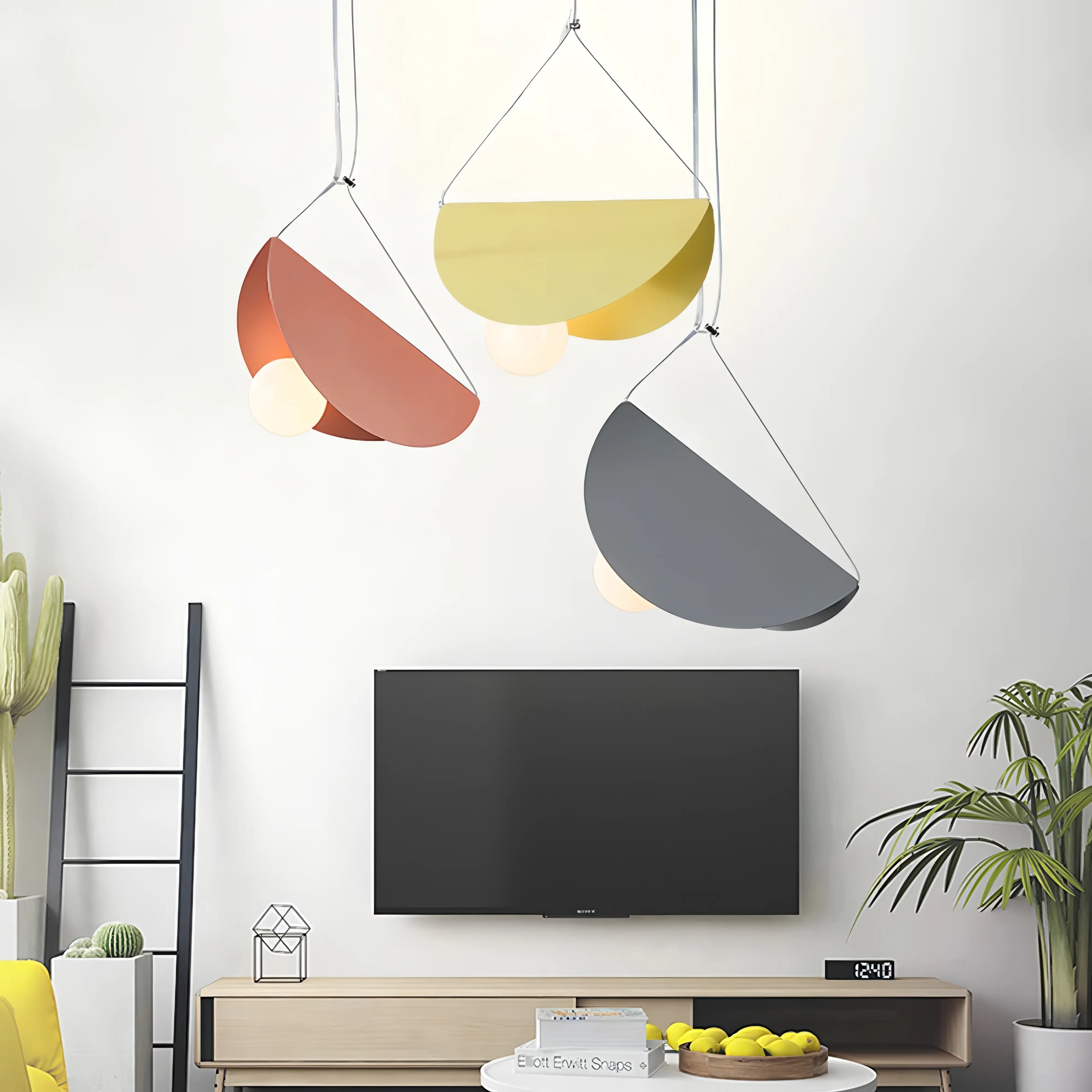 Romana - Geometric Semi Circle Colourful Hanging Pendant Ceiling Light