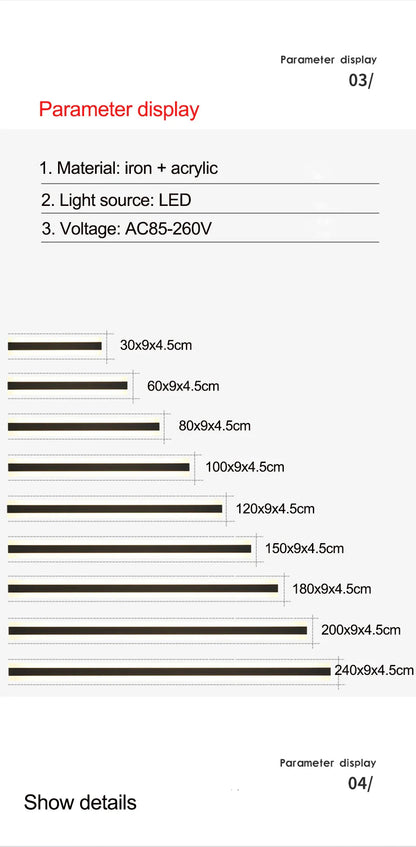 POEY - MODERN LED STRIP BAR WALL LIGHT