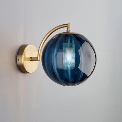 Bahadur - Glass Coloured Ball Shade Gold Wall Light