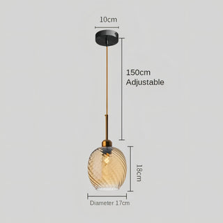 Kathleen - Modern Textured Coloured Glass Hanging Pendant Ceiling Light