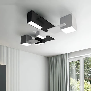 Kaleb - Modern Black/White Block Ceiling Light