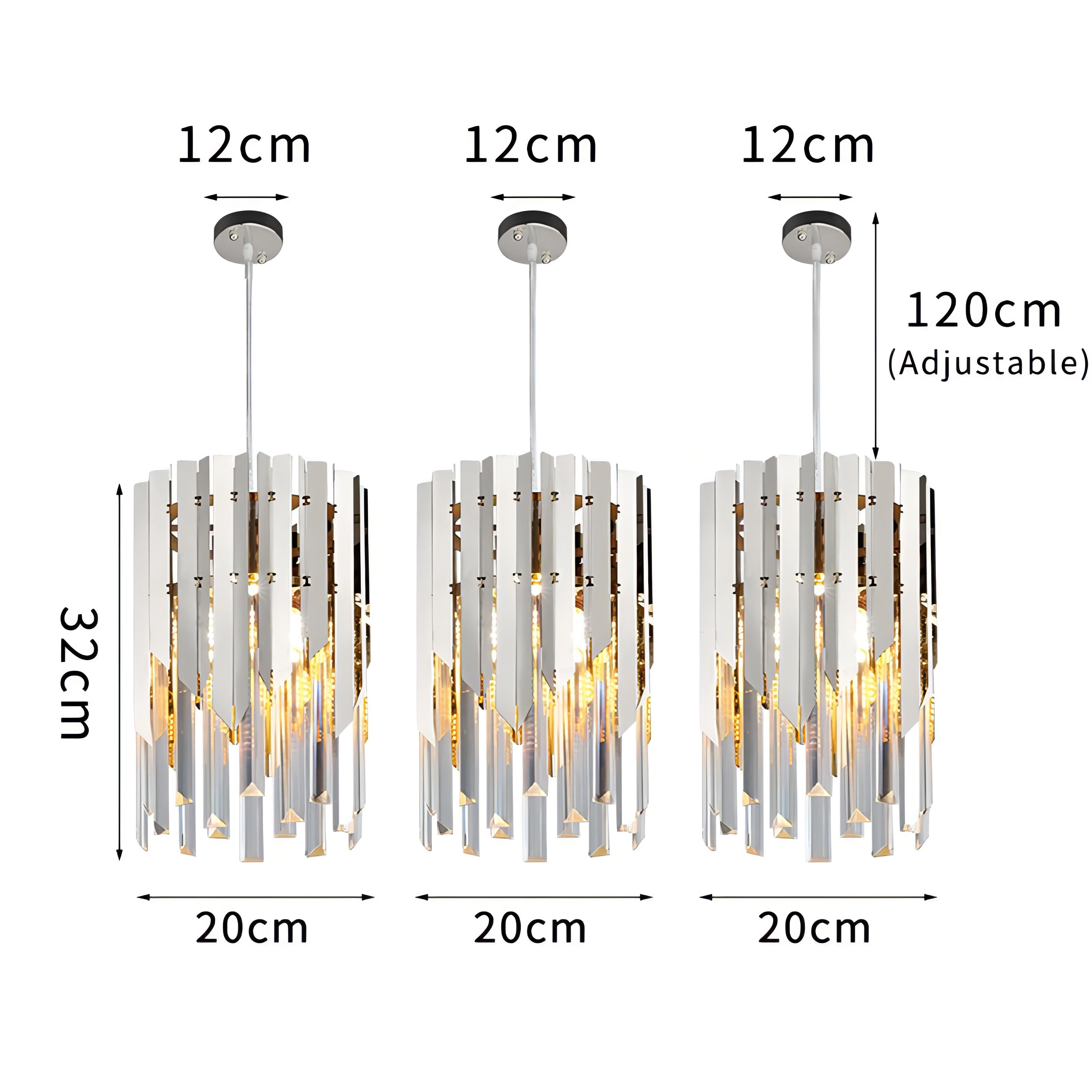 Coleson - Round Gold Crystal Hanging Ceiling Chandelier