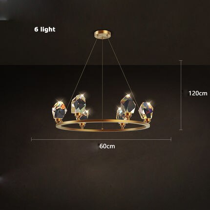 Cesar - Round Gold Crystal Glass Modern Ceiling Light Chandelier