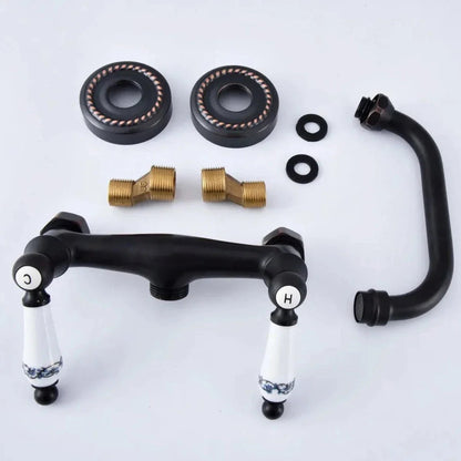 Ferris - Ceramic Dual Handle Wall Mixer Kitchen Tap